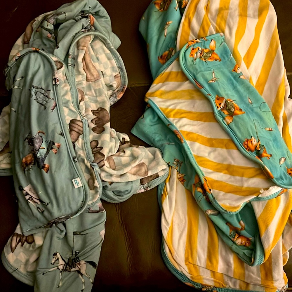 Set of 2 blankets! loveys included